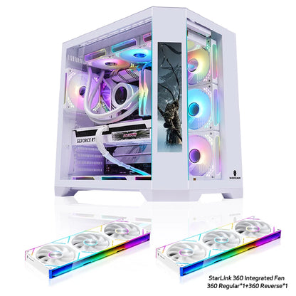WJCOOLMAN Dreamer PLUS Secondary screen PC case with full side sea view room 360 water cooler Computer case gabinetes gamer