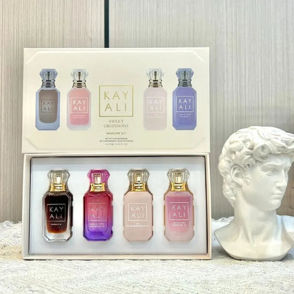 KAYALI Unisex Eau De Parfum Set 4x10ml Long Lasting Floral Fruity Musk Vanilla Royale Mini Travel Perfume Collection