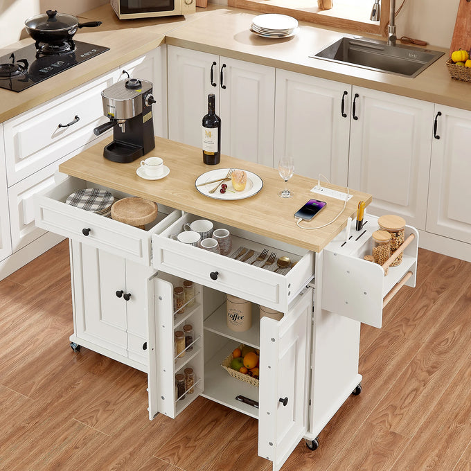 Rolling Kitchen Island with Drop Leaf — product image