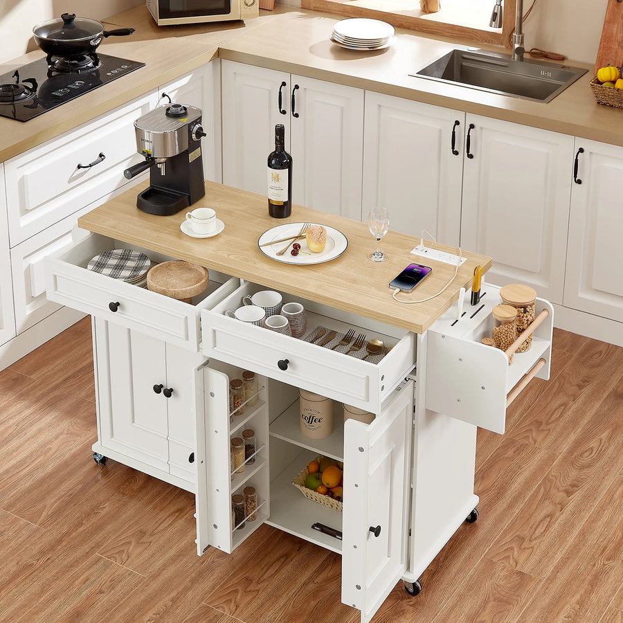 Rolling Kitchen Island with Drop Leaf — product image