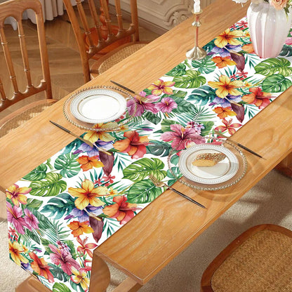 Hawaiian Garland Table Runner Hawaii Luau Tropical Party Decor Kids Favors Tableware ALOHA Summer Beach Birthday Party Supplies
