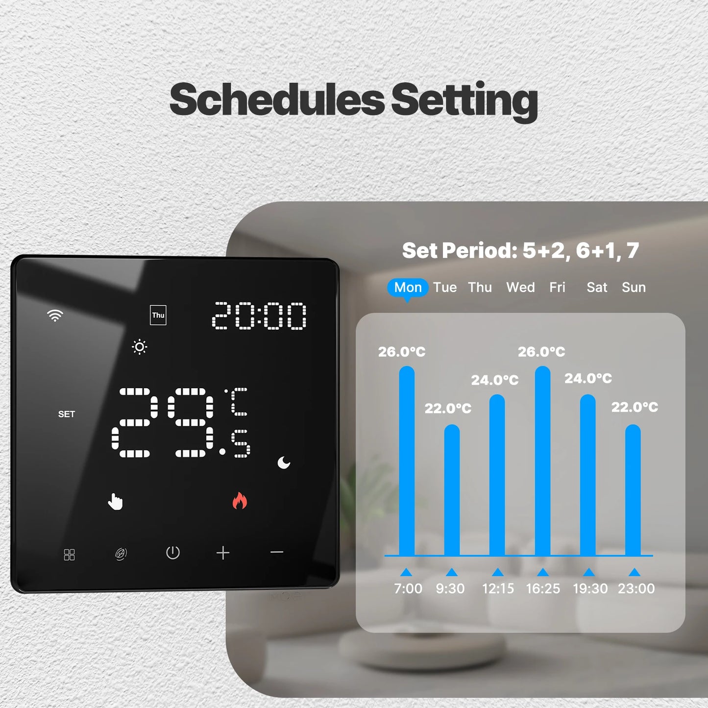MOES Tuya WiFi Smart Thermostat Programmable Temperature Controller Water Boiler Electric Heating Work With Alexa Google Home
