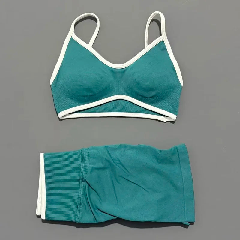 2Pcs HISTELLO Ignite Sculpt Sports Set Naked Feel Tummy Control Cross Bra Scrunch Hip Lifting Yoga Pilates Running Fitness Sets