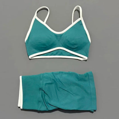 2Pcs HISTELLO Ignite Sculpt Sports Set Naked Feel Tummy Control Cross Bra Scrunch Hip Lifting Yoga Pilates Running Fitness Sets