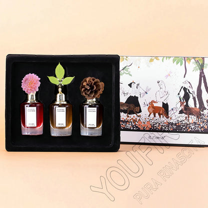 Luxury Brand Women Perfumes And Colognes Men 75ml Eau De Parfum Femme Lasting Fragrance Plant Floral Scent Spray Gift Box 3Piece