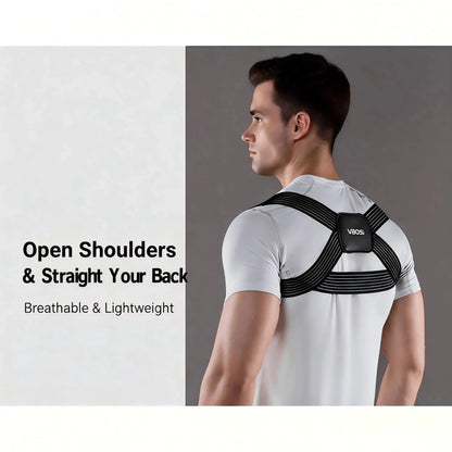 VBOSi Invisible Posture Corrector Adjustable Back Brace Breathable Shoulder Support Belt for Men Women Anti‑Hunchback Spine Pos