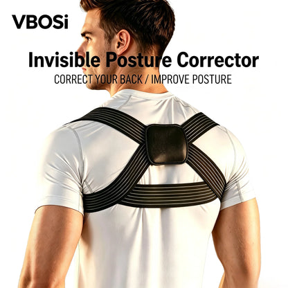 VBOSi Invisible Posture Corrector Adjustable Back Brace Breathable Shoulder Support Belt for Men Women Anti‑Hunchback Spine Pos