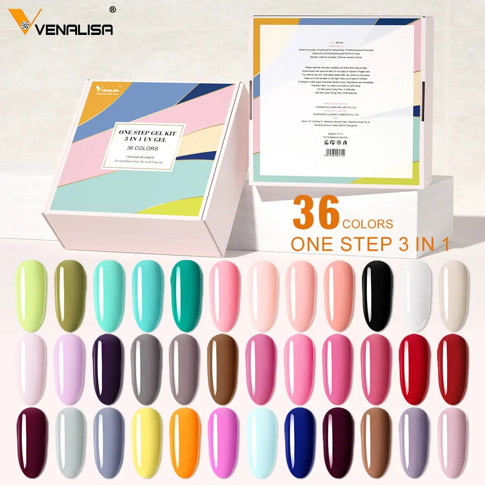 Venalisa Color Gel Nail Polish VIP Kit Full Cover Enamel For Nail Manicure Glitter Sparkle UV Gel Soak Off Nail Gel Polish 7.5ml