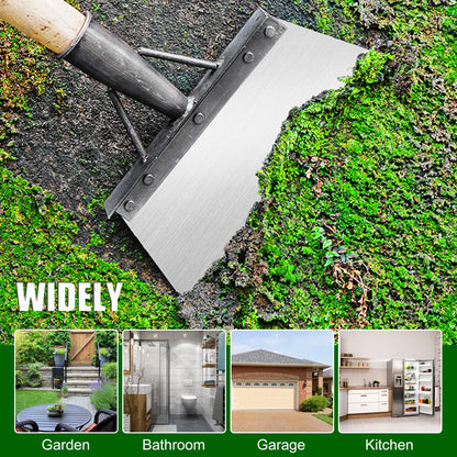 25/27/30cm Garden Shovel Heavy Duty Steel Multifunction Cleaning Spade Flat Shovel Sharp Planting Farm Weeding Tools with Gloves