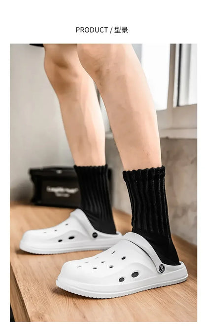 YUYIN Mens Summer Beach Sandals Casual Garden Clogs Outdoor Wide Toe Cross Sandals for Ladies Non Slip House Shower Slippers