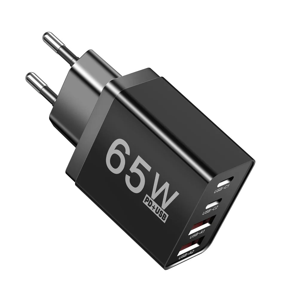 AU Plug USB Type C Fast Charger 65W PD Quick Charge Wall Adapter for iPhone Samsung Xiaomi Redmi Mobile Phone USB Charger EU UK
