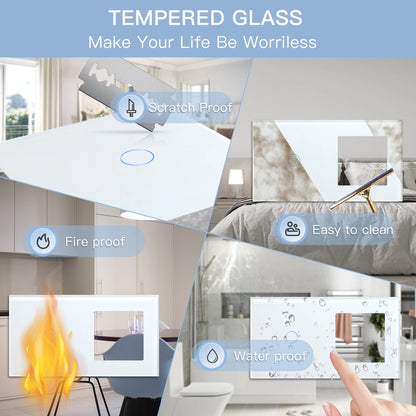 Bseed 1/2/3Gang 2Way Zigbee Light Switch Wall Touch Switch USB Type-C Fast Charge Port 20W Tuya Smart Life Google Home Control
