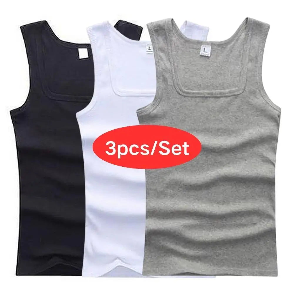 3PCS Summer Men Women Tank Top Cotton Sleeveless Shirt
Bodybuilding Muscle Vest Women Basic Elastic Tank Top Fitness T-shirt Hot
