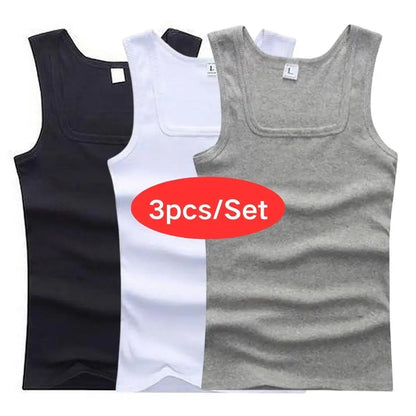 3PCS Summer Men Women Tank Top Cotton Sleeveless Shirt
Bodybuilding Muscle Vest Women Basic Elastic Tank Top Fitness T-shirt Hot