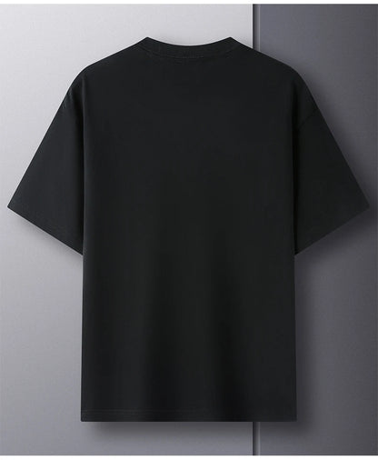High quality 100% cotton short sleeve men's T-shirt summer round neck loose casual solid color plus size breathable top women