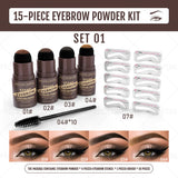 Brow Powder & Stencil Set — 15 Pieces — view 8