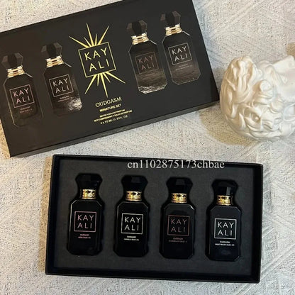 KAYALI Unisex Eau De Parfum Set 4x10ml Long Lasting Floral Fruity Musk Vanilla Royale Mini Travel Perfume Collection
