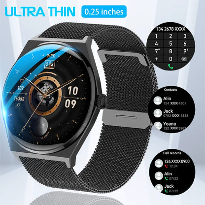 DAORKOW New Ultra thin Wireless Call SmartWatch Women Watches Men Sports Fitness Tracker Heart Rate Smartwatches For Android IOS