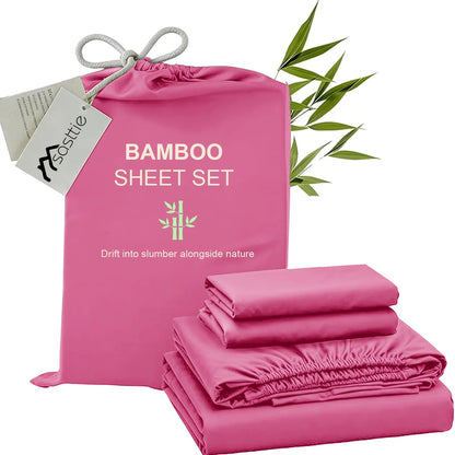Cooling Bamboo Bed Sheet Set-Bamboo Bed Sheet-Ultra Soft & Breathable Daybed Set-Deep Pocket Up to 16" Hotel Soft Bedding-Perfect for Hot Sleepers Bamboo Bedding Sheets Set - Double Stitching, Lifetime Quality Promise