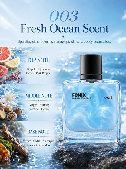 FOMIX 2PCS Men's Perfume Set, Long Lasting Fresh Ocean & Warm Seductive Eau De Parfum Spray, Citrus Floral Musk Woody Cologne, Day Night Portable Fragrance Gift for Him