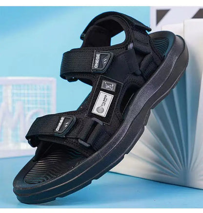 A Pair of New Summer Wear-Resistant Men's Sandals, Breathable Casual Business Beach Shoes, Thick-Soled Non-Slip Soft-Soled Shoes