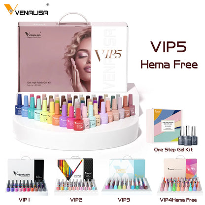 1Set VENALISA TPO FREE Whole Set Nail Gel Polish with Color Display For New Learner Nail Maincure Gel Varnish Branded Suitcase