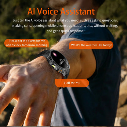 2026 New  Outdoor Smart Watch 1.85inch AMOLED 1000mAh Large Battery 5ATM Waterproof Voice Call Sports Men Fitness Bracelet