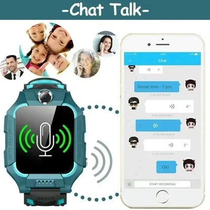 Lenovo 2026 New 5G Kids GPS Smart Watch SOS Location Call Sim Card HD Camera Waterproof Child Watch Present for iPhone Android