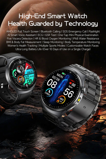 2026New High-end Health Smart Watch For Men Women Blood Lipids Uric Acid Blood Pressure Accurate Data ECG+PPG BT Call Smartwatch