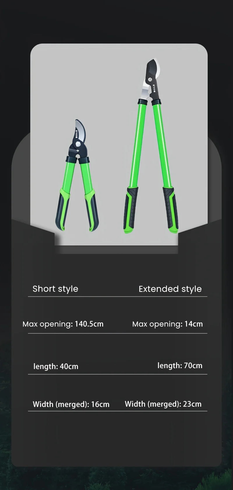 Professional Pruning Shears - Multi-Functional, Anti-Slip Grip, Large Opening, Durable Metal, Green - Ideal for Garden Trimming