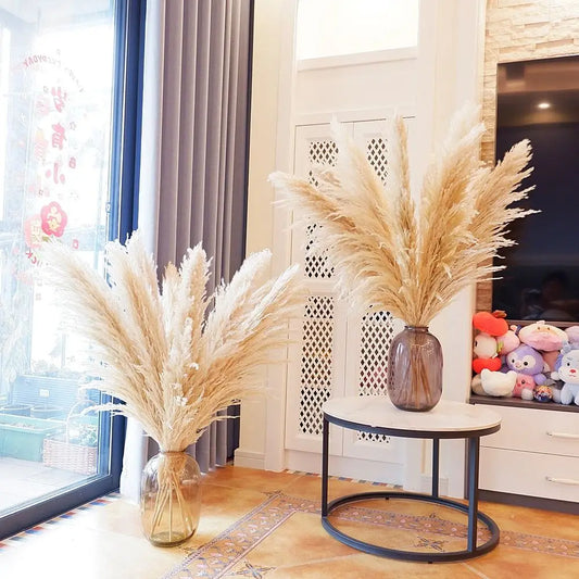 16Pcs 98cm Dried Pampas Grass Decor Tall, Large Pompas Grass, Boho Neutral Home Decor Bouquet, Fluffy Pampass Grass