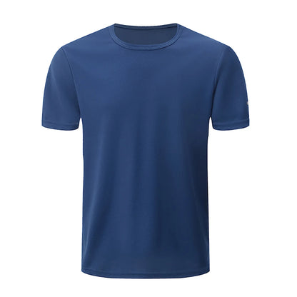 2/4/6Piece Four Seasons Men's Solid Color Round Neck Short Sleeve Top With Printed Cuffs Youth Sports And Leisure T-shirt trendy