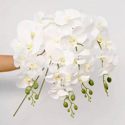 6pcs Lifelike Artificial Orchids - 9 Blooms Each, Silk Butterfly Orchid Stems for Elegant Home & Wedding Decor Perfect Gift