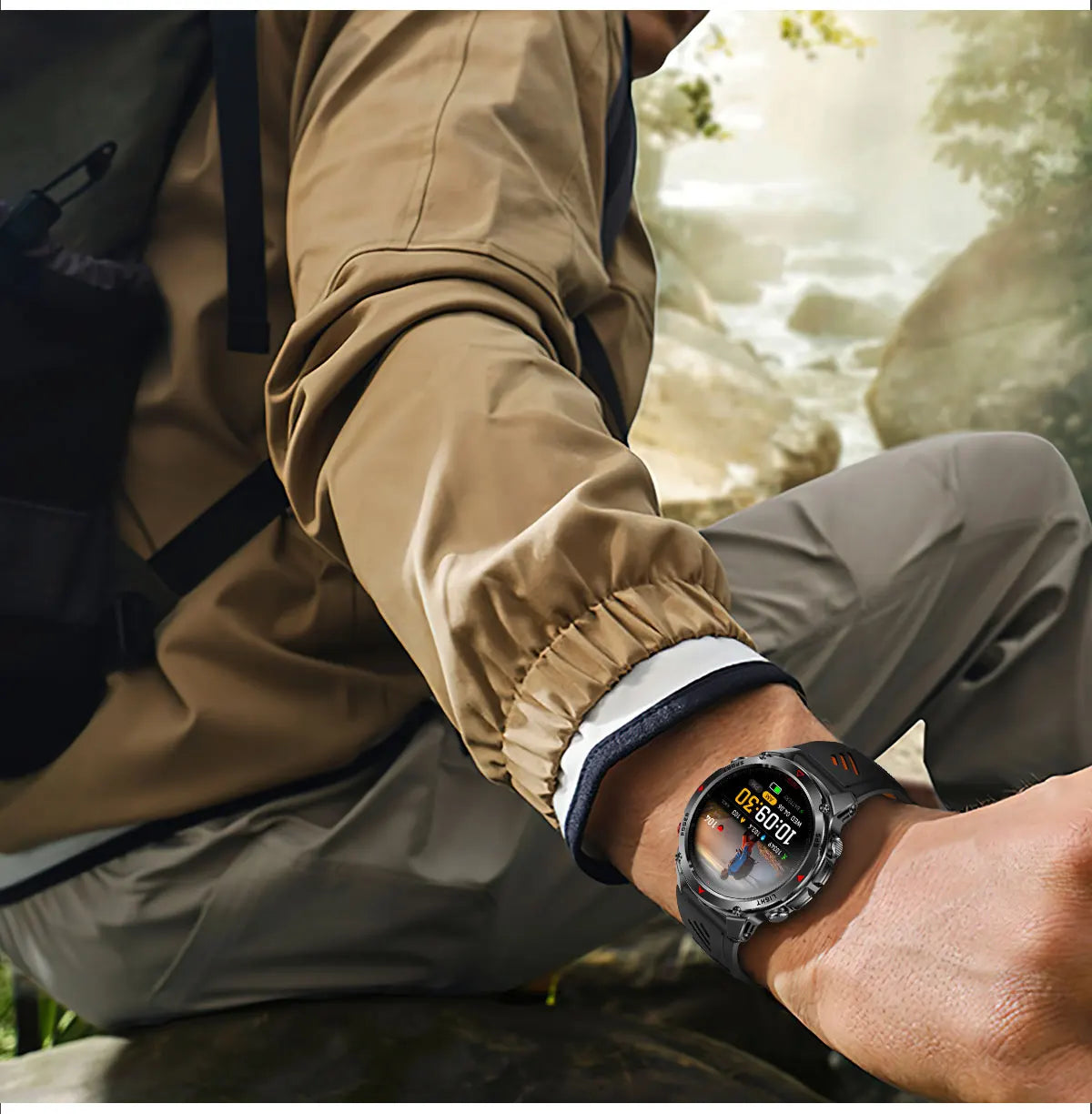 HT37 T-Rex 3 Pro Military GPS Smart Watch Waterproof Dual-band GNSS Compass Altimeter Swim 170 Sports Mode Watch with Flashlight