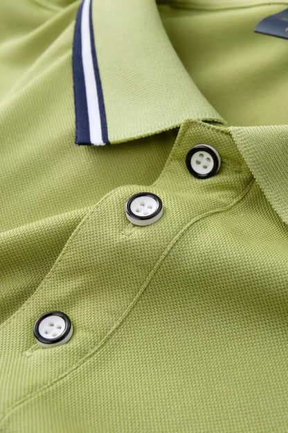 Summer men's 100% polyester fashion Milan print casual knight stripe lapel short-sleeved shirt polo shirt top