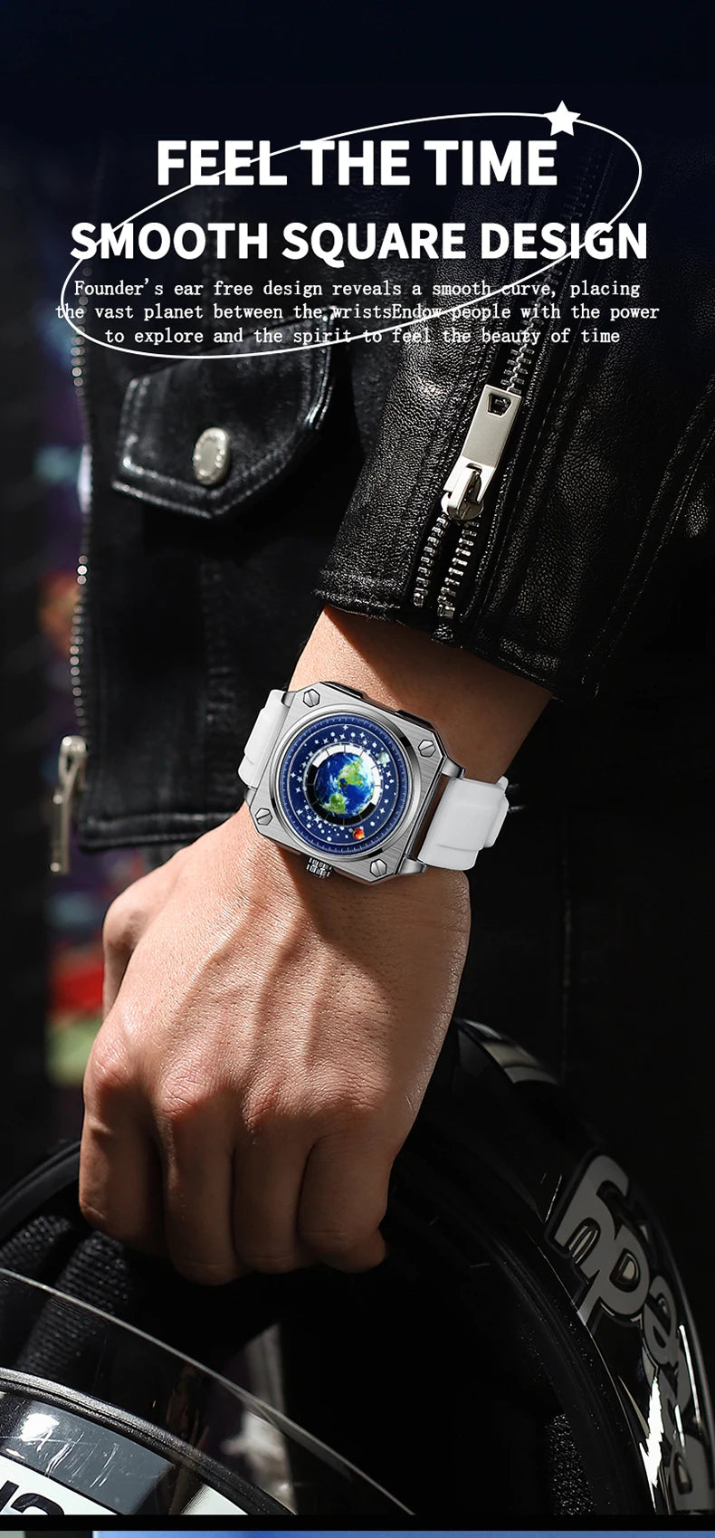 BINBOND Earth&Star Cool Quartz Wristwatches for Men Luminous Waterproof Precise Sports Men's Watch Durable Casual Reloj