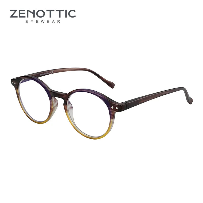ZENOTTIC Retro Small Round Prescription Glasses Circular Progressive Eyewear Photochromic Optical Eyeglasses for Women Men