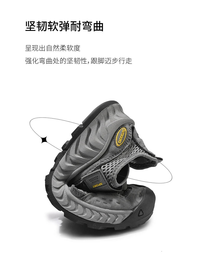 Summer Men Sandals Genuine Leather Mens Casual Shoes Outdoor Men Leather Sandals for Men Beach Shoes Roman mens Shoes
