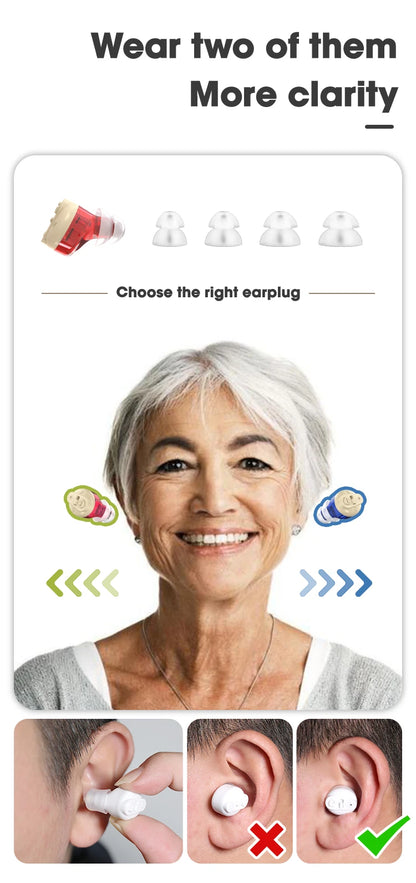 Multi-color Charging Long Life Portable Mini CIC Invisible Magnetic Rechargeable In-Ear Adjustable Hearing Aid For Deaf and Elde