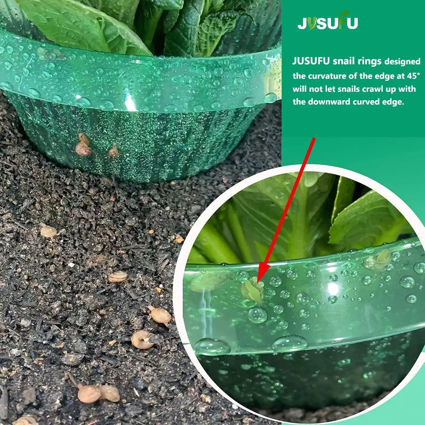 1/30pcs Plants Slug Protection Rings Green Planter Flower Pot Snail Vegetables Cover Reusable Pest Control Trapper Garden Tool
