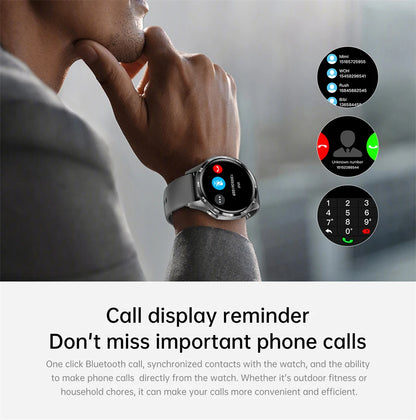 BOXUXING 2026 New Smart Watch Men Watch 5 Pro AMOLED HD Screen Bluetooth Call GPS Trajectory NFC Heart Rate Compass SmartWatches