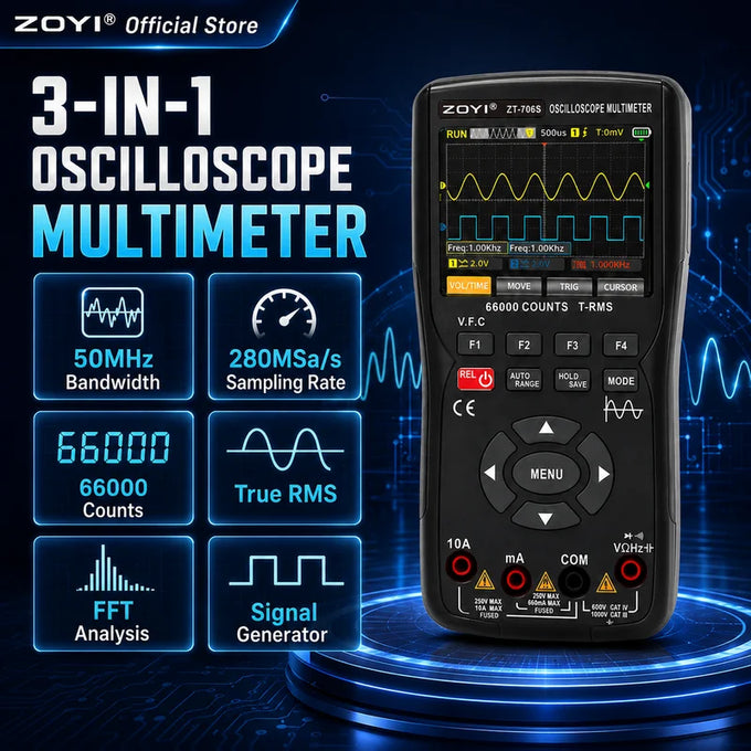 ZOYI ZT-706S Handheld Oscilloscope — product image