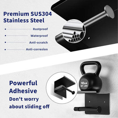Self Adhesive Toilet Paper Holder with Phone Shelf Stainless Steel Wall Mount Toilet Paper Roll Holder for Bathroom Accessories