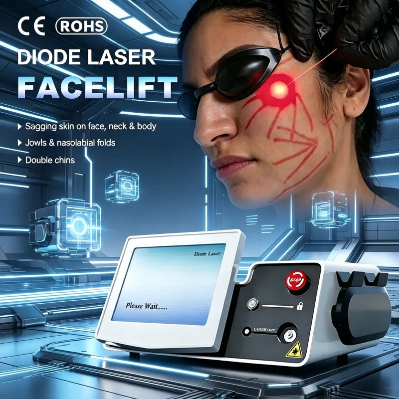 980nm 1470nm Laser Facial Tightening Device Fiber Optic Lifting Neck Sculpting Skin Firming Beauty Equipment