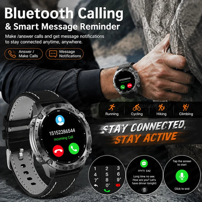 New Outdoor GPS Offline Map Smart Watch Men 3ATM Waterproof 170+ Sports LED Compass Altimeter AMOLED Bluetooth Call Smartwatch
