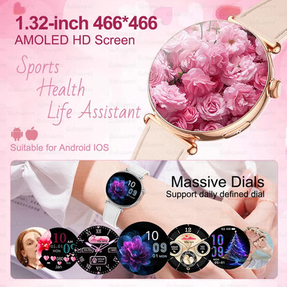 2026 New Women AI Smart Diagnosis Smart Watch HRV+ECG Uric Acid Blood Oxygen Health Monitor IP68 Waterproof Sports Smartwatches