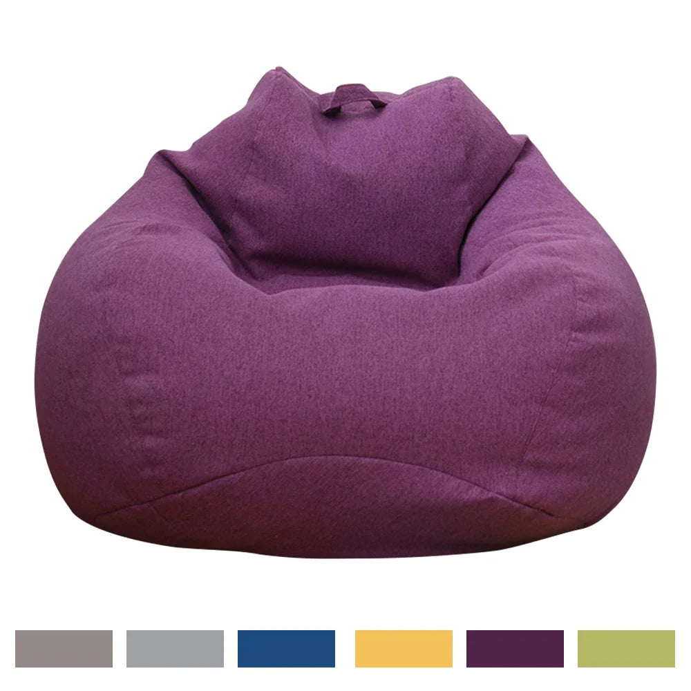 Lazy Sofa Cover Comfortable Large Bean Bag Cover without Filler for Home Bedroom Adults Kids Soft Tatami Chairs Covers Beanbags