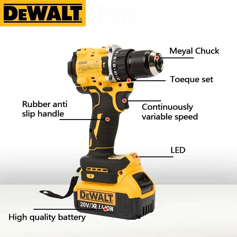 NEW 2026 DEWALT DCD805 Hand Impact Drill,20V Lithium Cordless,Brushless Power,Variable Speed Control,Lightweight Household Tool