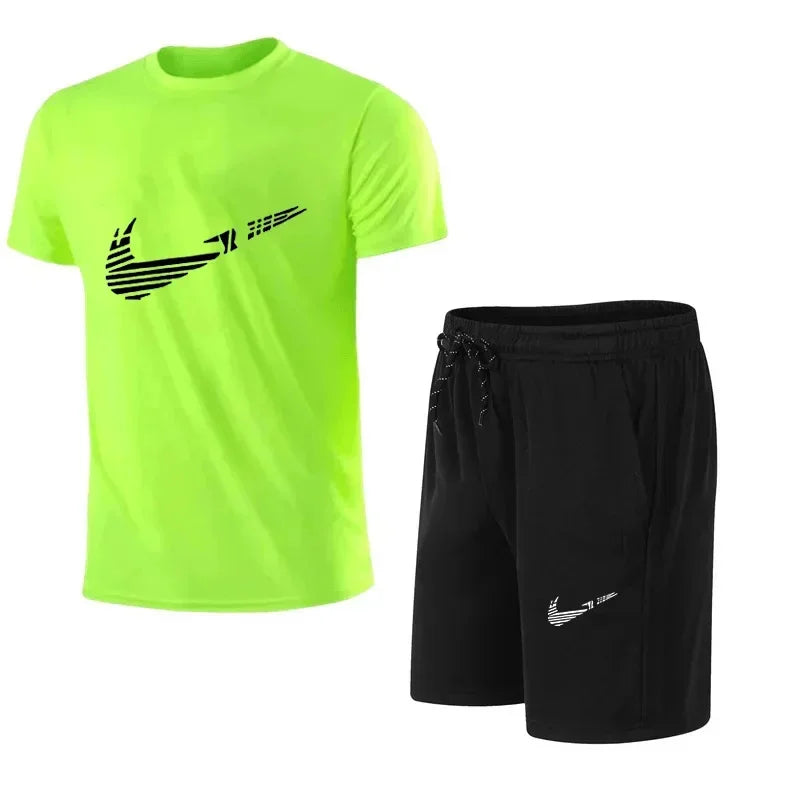 2025 Summer Fashion Men's Tracksuit T-shirt Shorts Set Leisure Short Sleeve Set Jogging Gym Suit Brand Clothing
