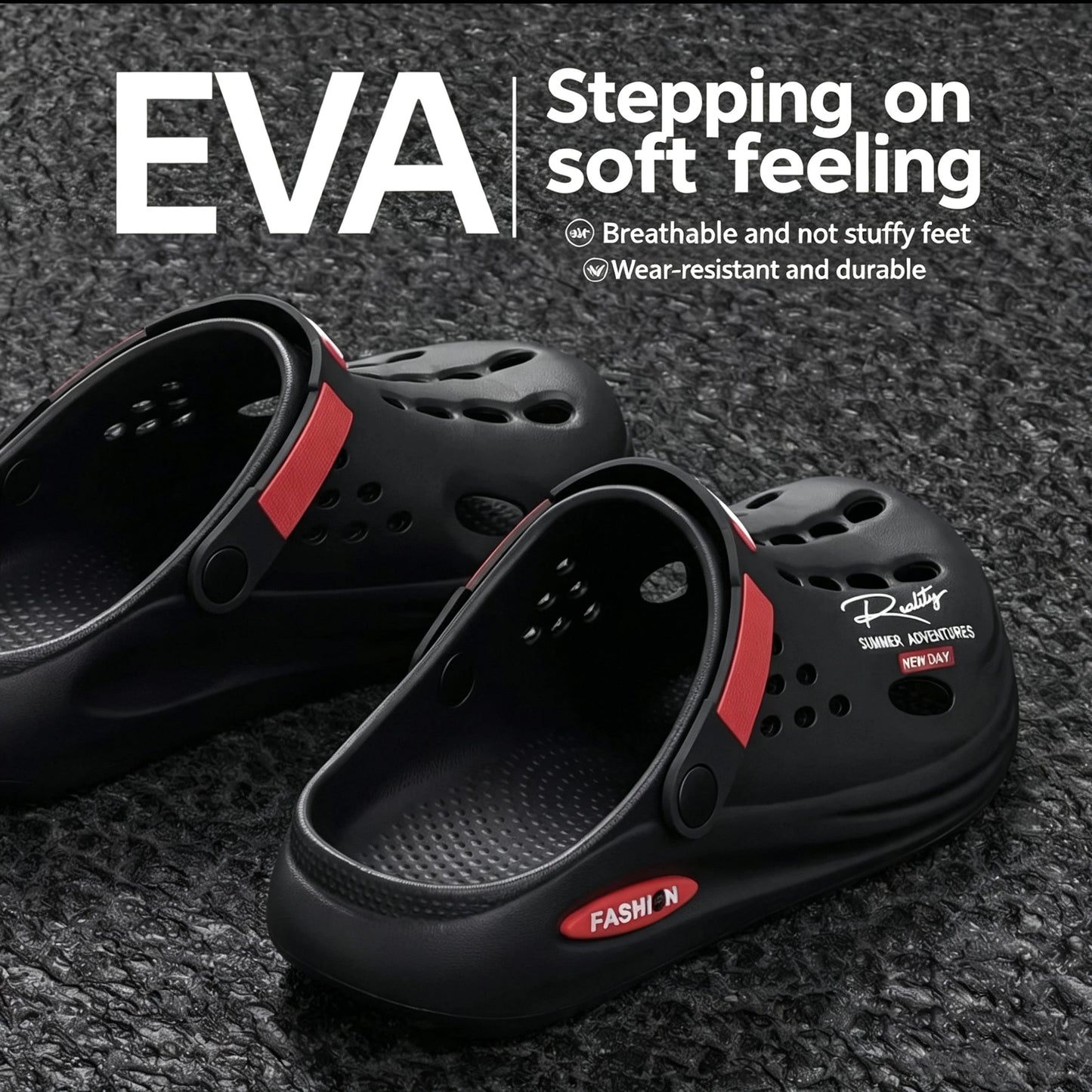 Men's Slippers EVA Hole Mens Mules Non-Slip Slippers thick Soft Platform Slide Fashion Comfortable Men's Sandals Summer Shoes